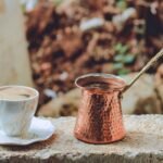 Turkish coffee placed outside