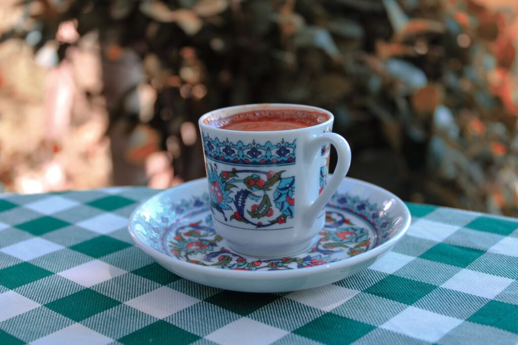 turkish coffee placed somewhere outside